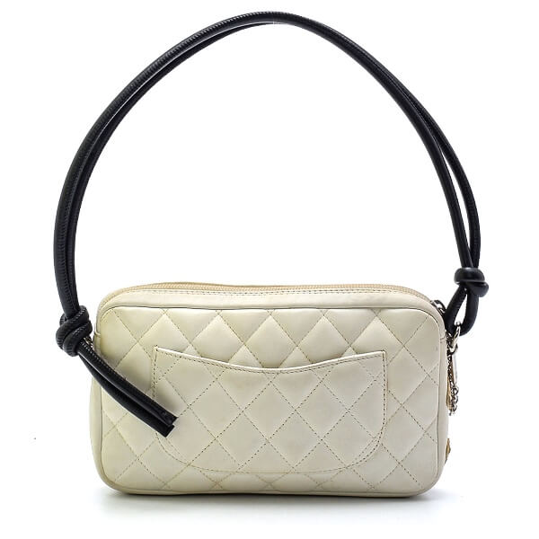 Chanel - White Calfskin Leather Cambon Pochette Shoulder Bag